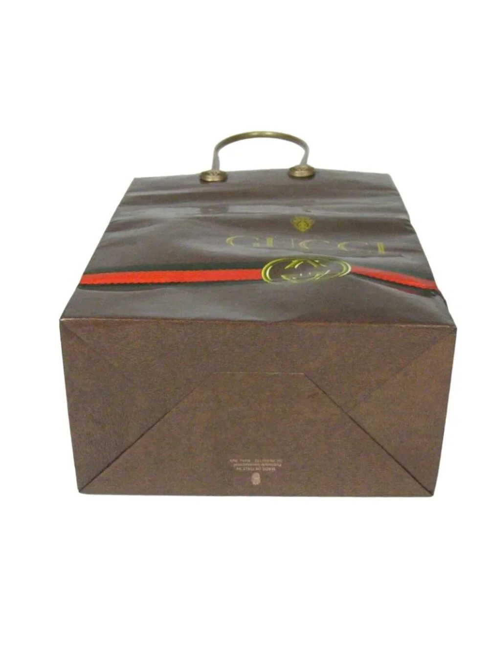 Gucci Shopping Paper Bag ONLY Publistyle Italy Plastic Handles 10 x 8 In EMPTY
